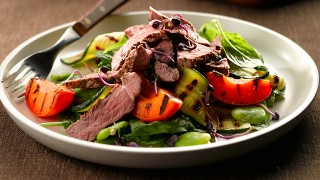 Warm Salad of Saltmarsh Lamb served on a plate