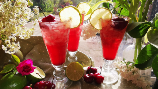 Non Alcoholic Cherry Gin Rickey