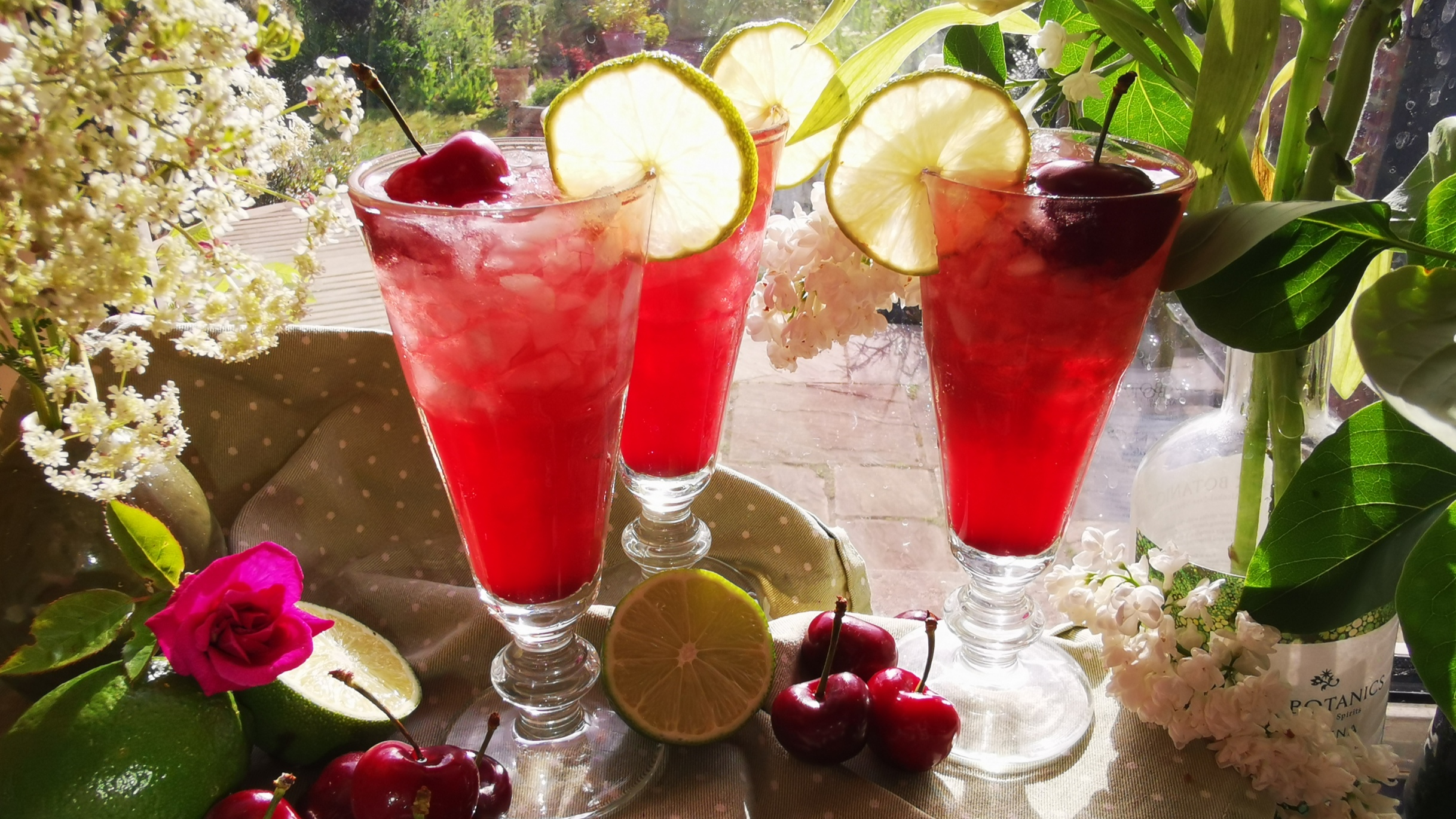 Non Alcoholic Cherry Gin Rickey