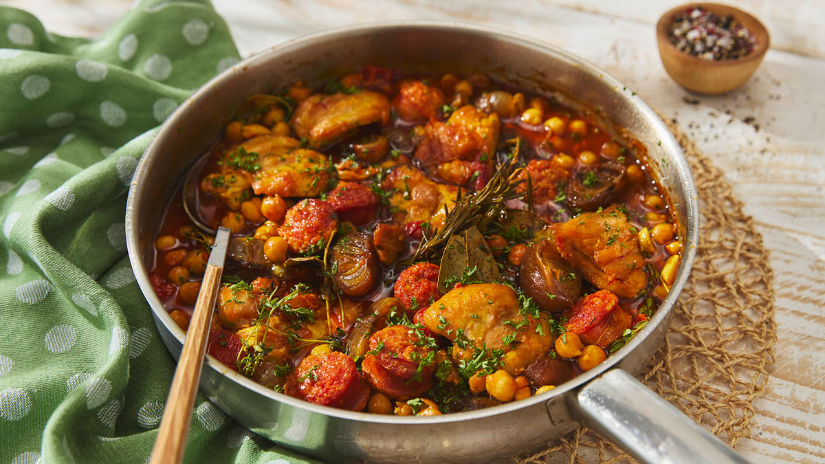 Chicken and Chickpea Cocido