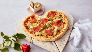 Love heart pizza
