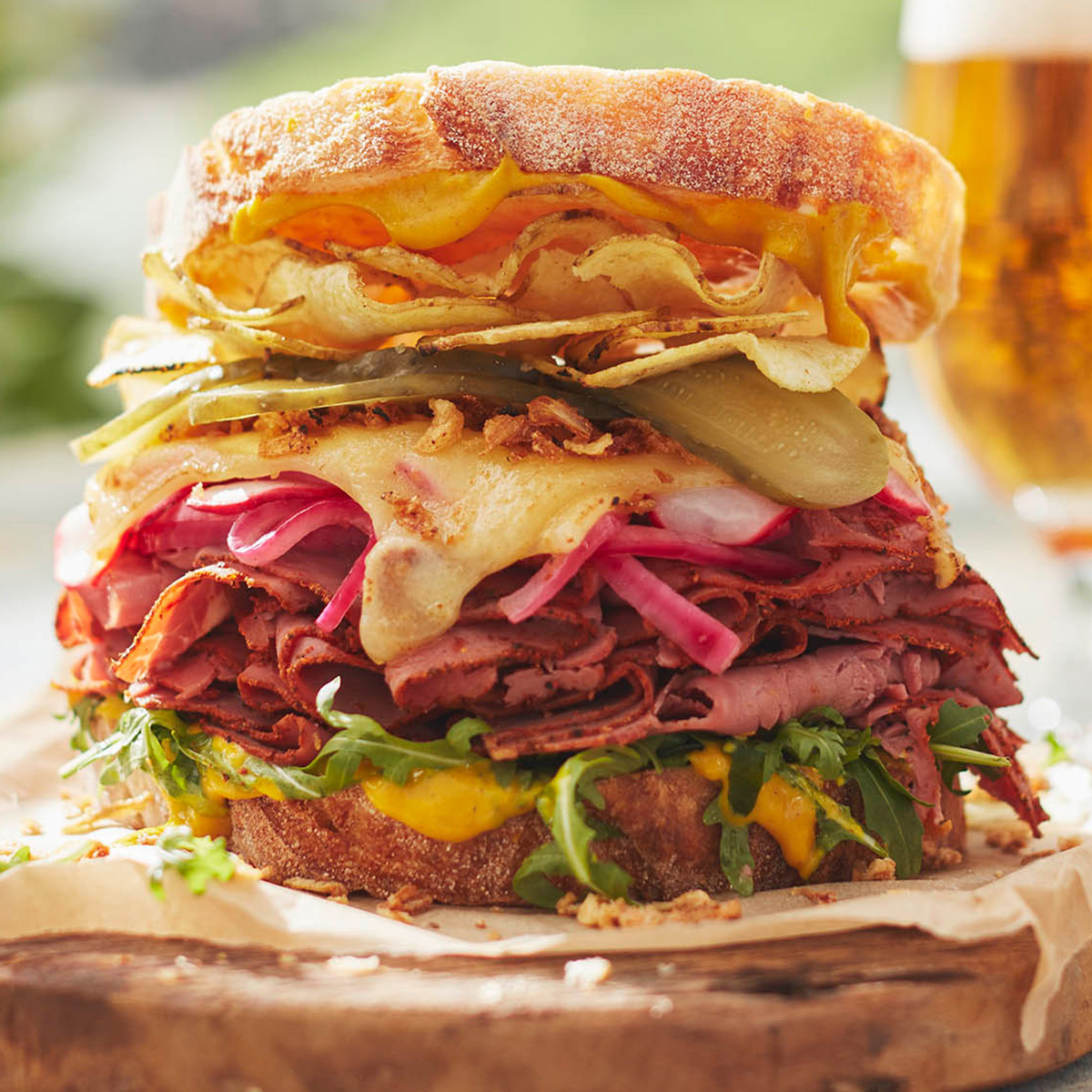 Pastrami, Gherkin and Cheese Sandwich