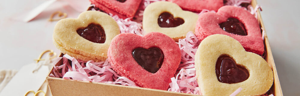 Jammy love heart biscuits