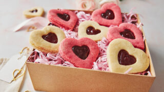 Jammy love heart biscuits