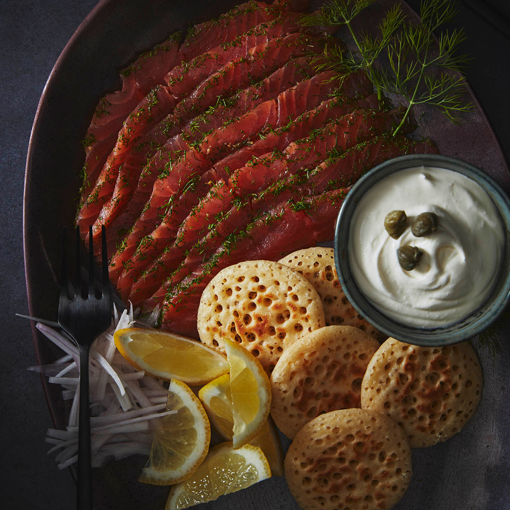 Image of a plate of Scottish Trout Gravadlax