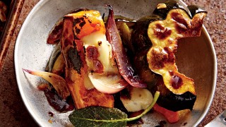 Veggie Pumpkin Traybake served in a bowl