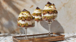Pistachio Tiramisu in 3 individual glasses