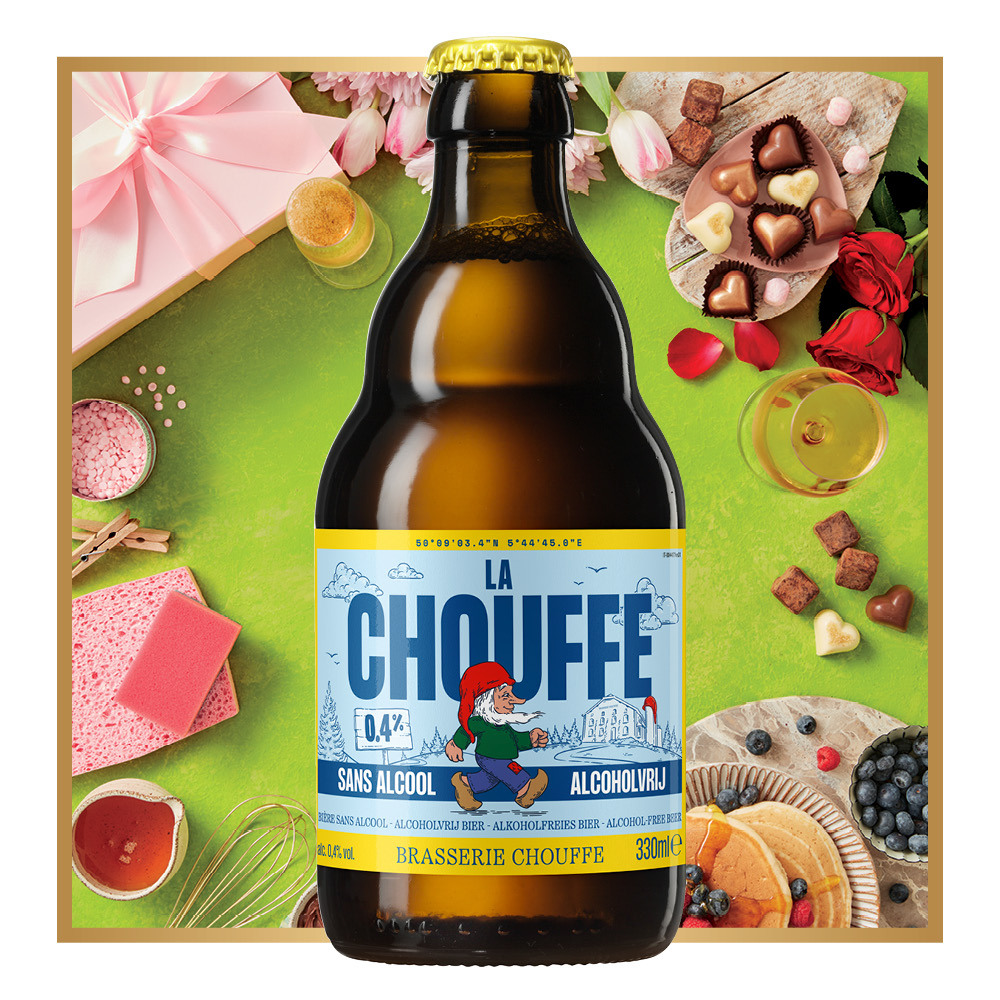 Product highlight featuring Chouffe Alcohol Free