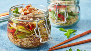 Image of a home-made sweet chilli chicken pot noodle