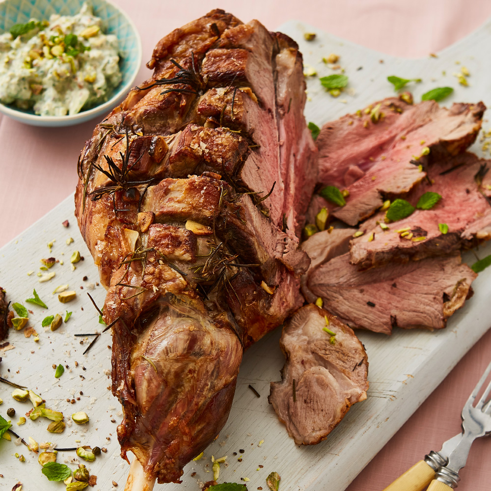 Image of a roast leg of lamb