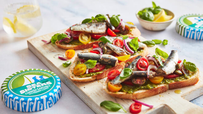 Sardines on Toast with Tomatoes and Amalfi lemon