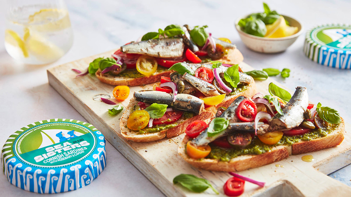 Sardines on Toast with Tomatoes and Amalfi lemon