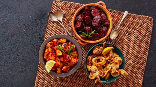 Set of three tapas dishes