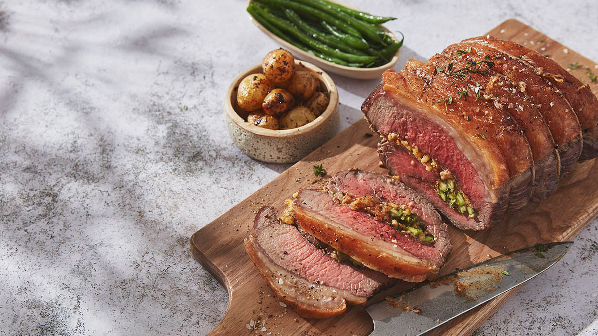 Stuffed sirloin joint recipe image