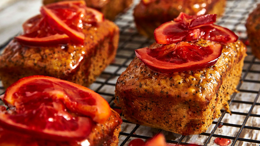 blood orange and poppy seed loaves