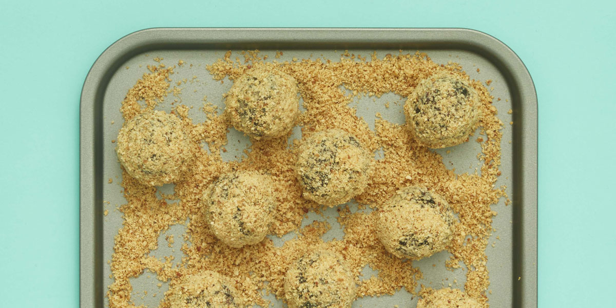 Dad's Super Powered Energy Balls served on a baking tray