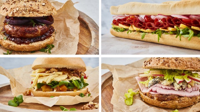 Booths Country Butties a variety of sandwiches on different bread types