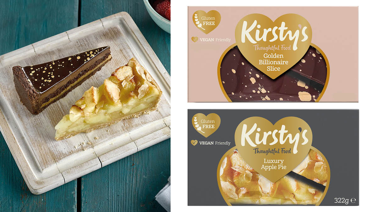 Kirsty's Desserts including Luxury Apple Pie and Golden Billionaire slice