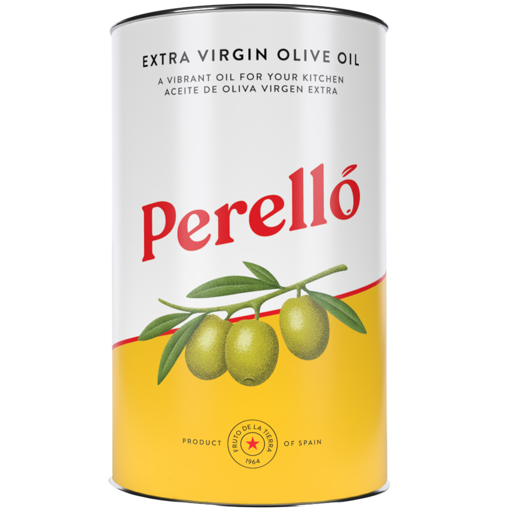 Pack shot of the Perello Olive Oil