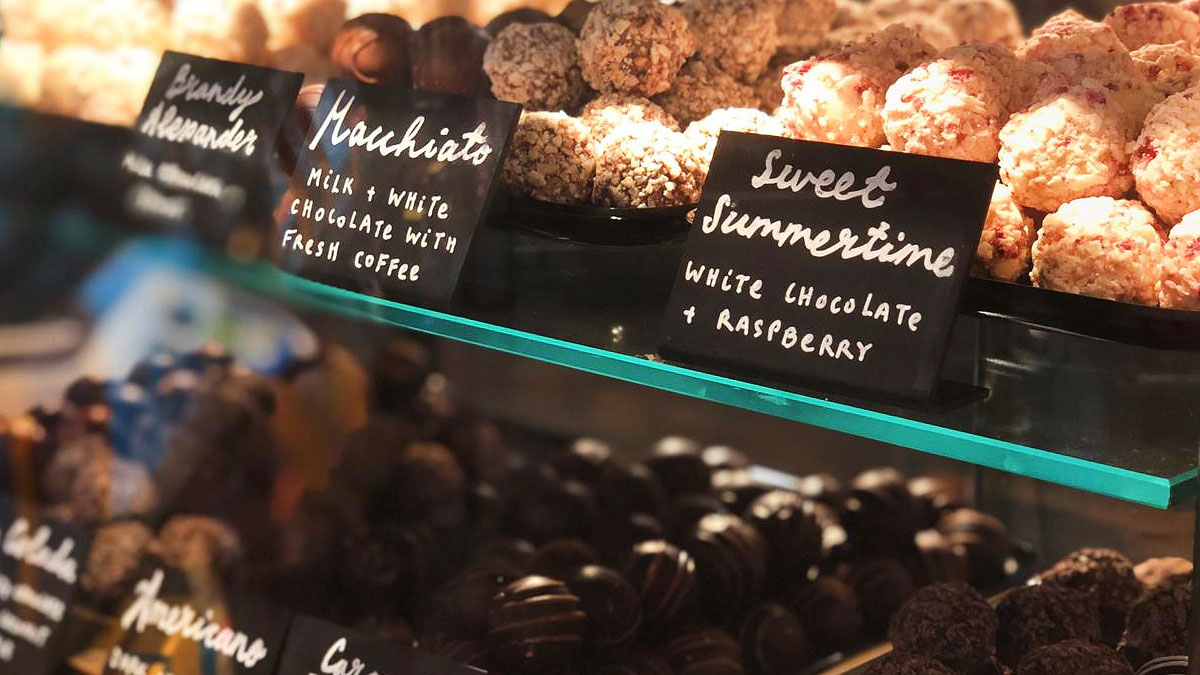 Montezuma's Chocolate Counter Booths Supermarket