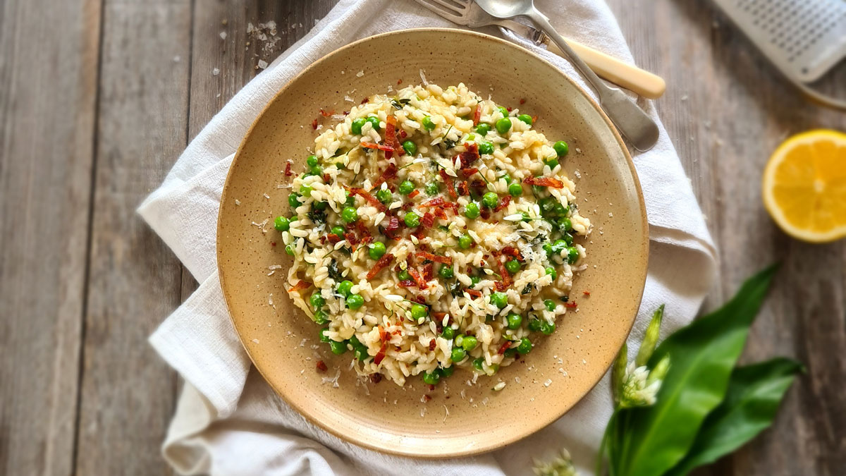 Pea and parmesan risotto