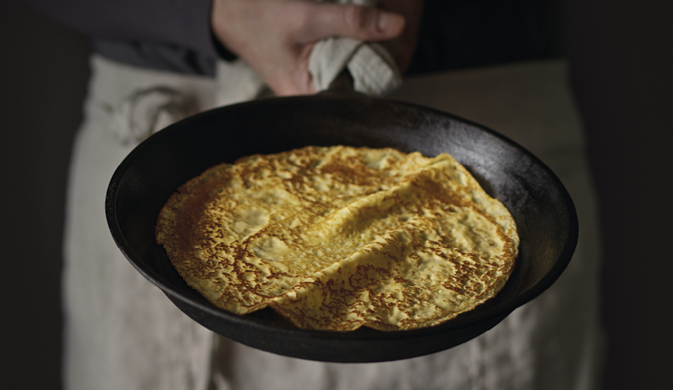 Perfect pancakes in a frying pan