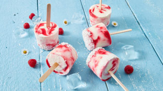 raspberry and coconut lollies